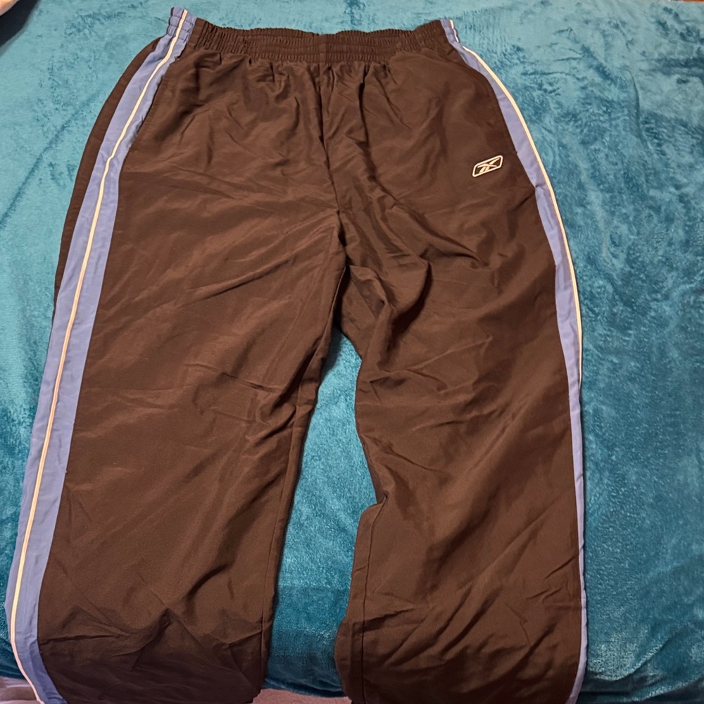 Reebok Lined Black Pants with Light Blue Accents